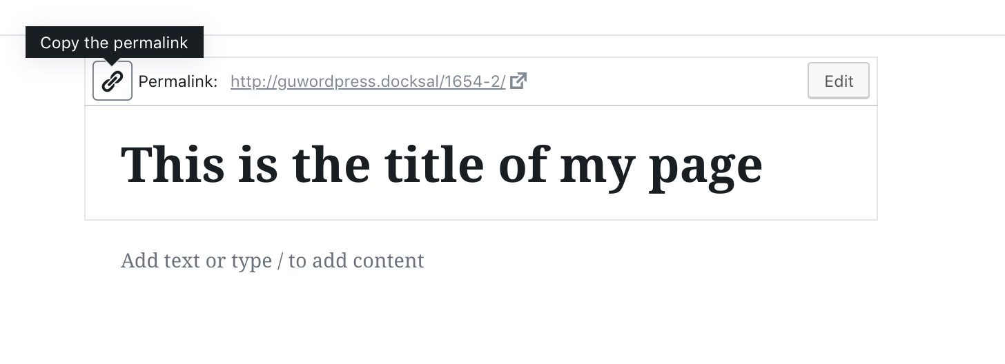 The WordPress post edit page after tabbing to the permalinks section